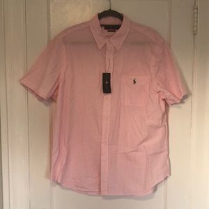 Men’s Pink Ralph Lauren Seersucker Shirt !